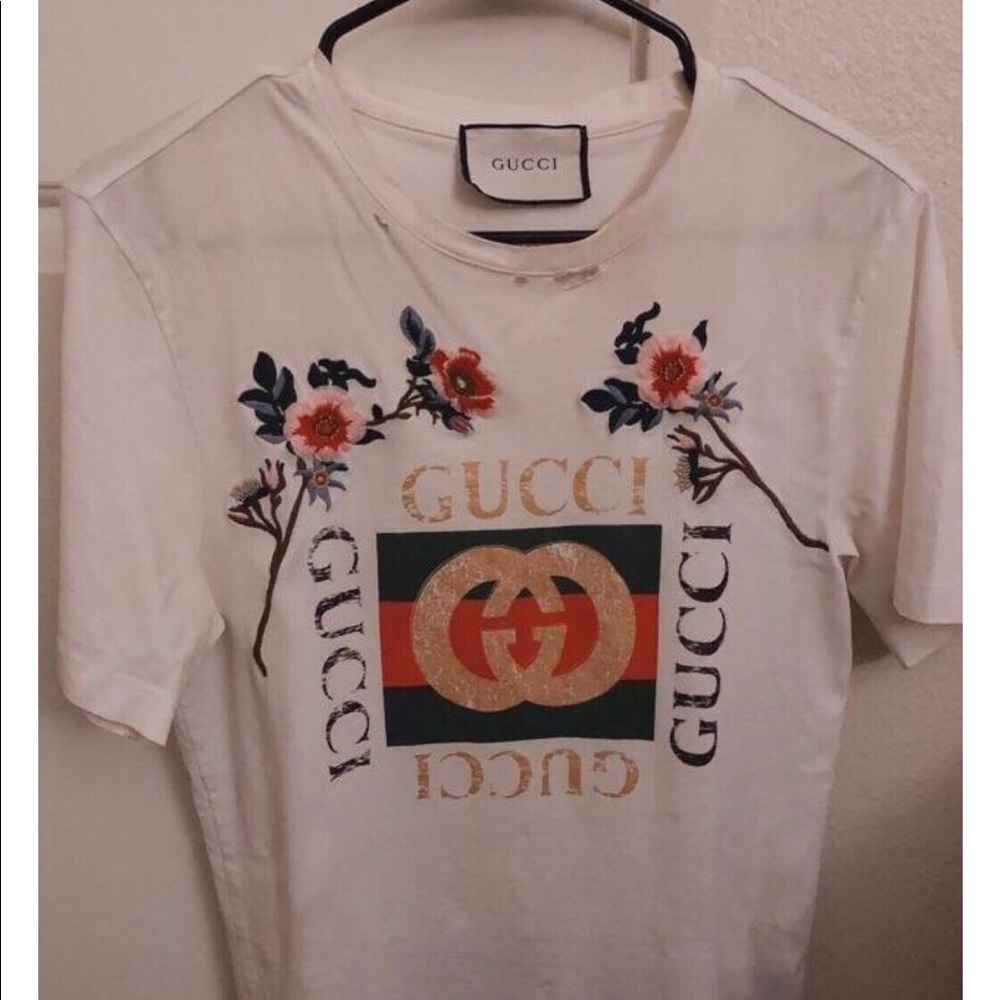 Gucci white floral t-shirt